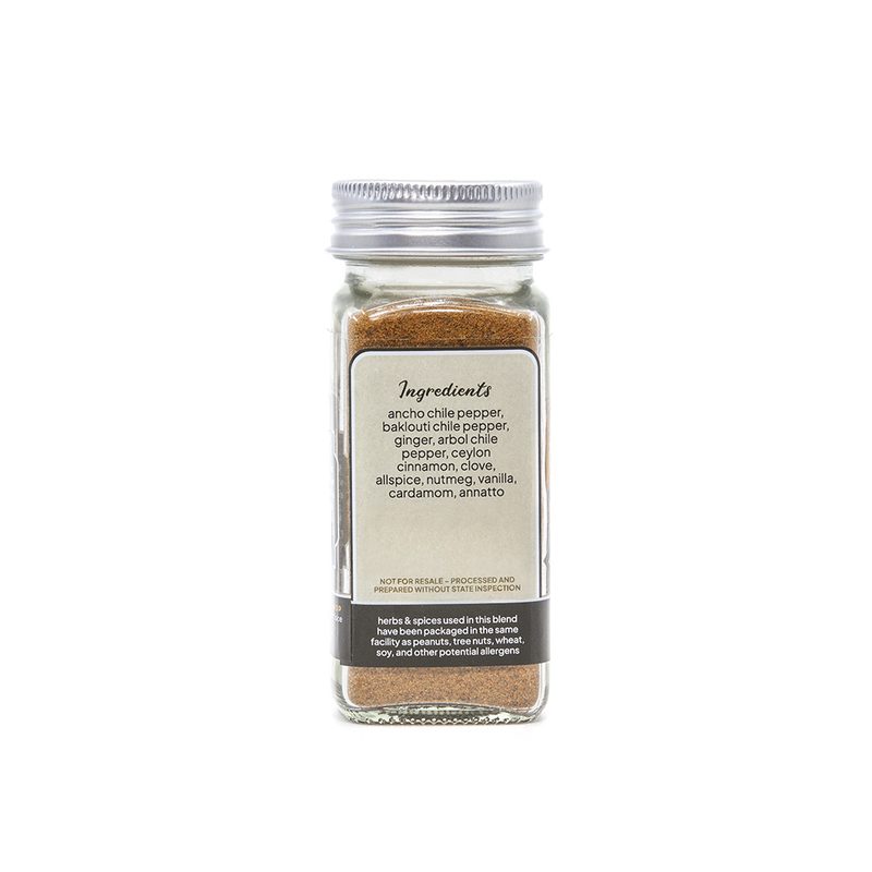 Mayan Hot Chocolate Spice - Back label